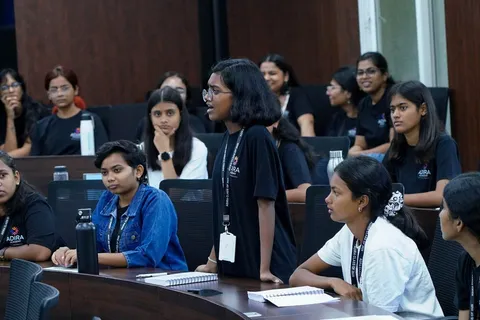 A student speaking to her class