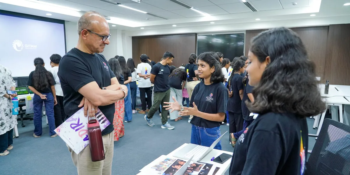 A student presenting at Show and Tell